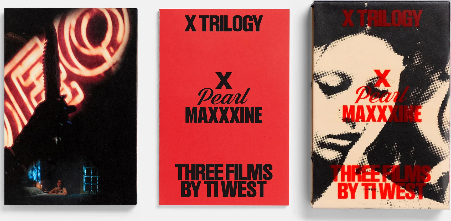 A24 X Trilogy 4K boxset showing the open 64-page booklet with poster art